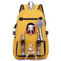 Mochila Escolar Feminina do Anime Demon Slayer Nezuko - Com Entrada de Fone de Ouvido e USB