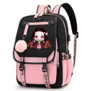 Mochila Escolar Feminina do Anime Demon Slayer Nezuko - Com Entrada de Fone de Ouvido e USB
