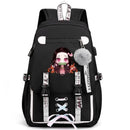 Mochila Escolar Feminina do Anime Demon Slayer Nezuko - Com Entrada de Fone de Ouvido e USB