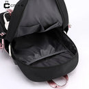 Mochila Escolar Feminina Impermeável com Porta de Usb Externa