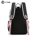 Mochila Escolar Feminina Impermeável com Porta de Usb Externa