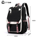 Mochila Escolar Feminina Impermeável com Porta de Usb Externa