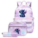 Mochila Escolar Feminina Infantil com Lancheira e Estojo Kit 3 Peças