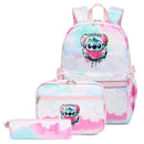 Mochila Escolar Feminina Infantil com Lancheira e Estojo Kit 3 Peças