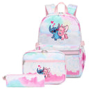 Mochila Escolar Feminina Infantil com Lancheira e Estojo Kit 3 Peças