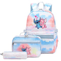Mochila Escolar Feminina Infantil com Lancheira e Estojo Kit 3 Peças