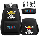 Mochila Escolar Infantil One Piece com Lancheira e Estojo Kit 3 Peças