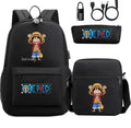 Mochila Escolar Infantil One Piece com Lancheira e Estojo Kit 3 Peças