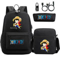 Mochila Escolar Infantil One Piece com Lancheira e Estojo Kit 3 Peças