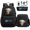 Mochila Escolar Infantil One Piece com Lancheira e Estojo Kit 3 Peças