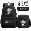 Mochila Escolar Infantil One Piece com Lancheira e Estojo Kit 3 Peças