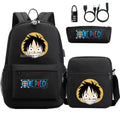 Mochila Escolar Infantil One Piece com Lancheira e Estojo Kit 3 Peças