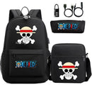 Mochila Escolar Infantil One Piece com Lancheira e Estojo Kit 3 Peças