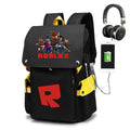 Mochila Escolar Roblox com Entrada de Fones de Ouvido e USB