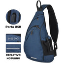 Mochila Transversal Versátil Masculina - Impermeável e com Entrada USB