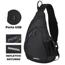 Mochila Transversal Versátil Masculina - Impermeável e com Entrada USB