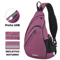 Mochila Transversal Versátil Masculina - Impermeável e com Entrada USB
